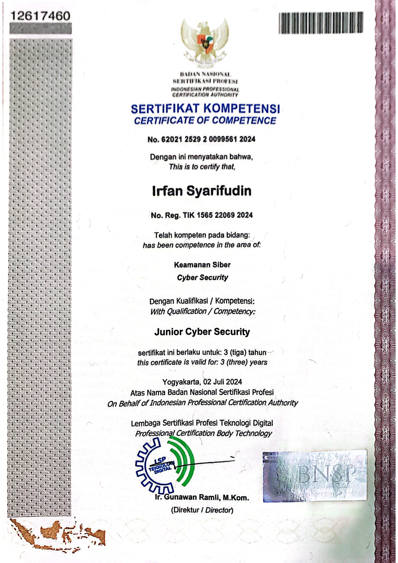 Sertifikat JCS BNSP
